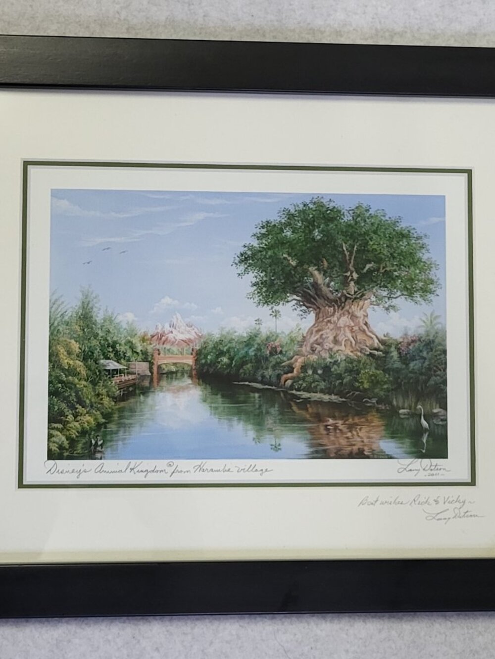 Disney Parks Animal Kingdom Signed Framed Larry Dotson Harambe Tree of Life